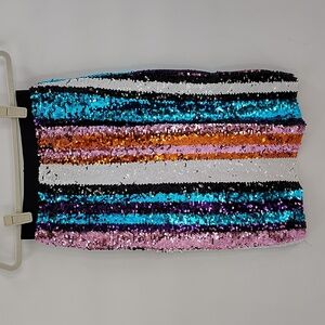 Davi and Dani Sequin Skirt Size Small Multi Color Stretch